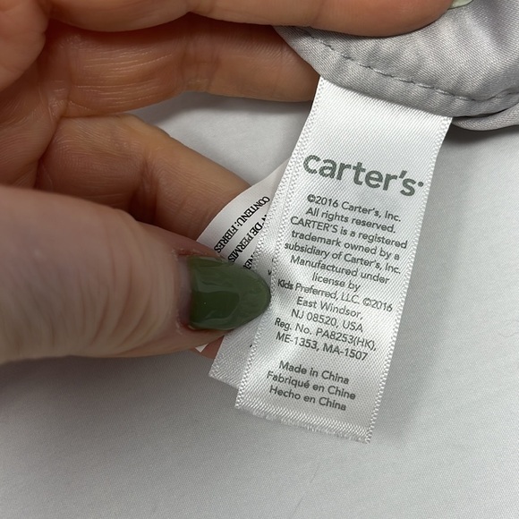 Carter’s Elephant Lovey Security Blanket Gray 2016 Satin Edges - Picture 6 of 9